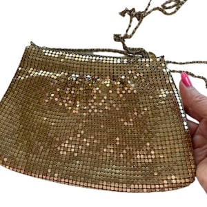 Vintage Gold Mesh Evening Bag - Gold Mesh Evening Handbag - Vintage Ladies Accessories