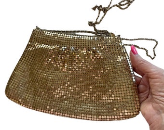 Vintage Gold Mesh Evening Bag - Gold Mesh Evening Handbag - Vintage 50’s Ladies Accessories