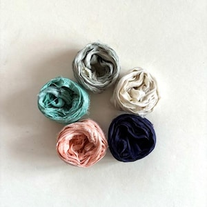 5 Farben Sari Seide Sampler - Recyceltes Sari Seidenband - je 2 Meter, insgesamt 10 Meter, Scrapbooking-Band