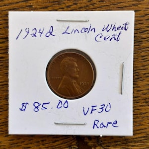 1924-D Lincoln Wheat Cent, Denver Mint, VF-30 - Coin Collector - Penny Collection, Lot B