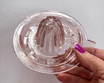 Pink Depression Glass Citrus Juicer - Vintage Pink Glass Reamer - Vintage Glass Juicer