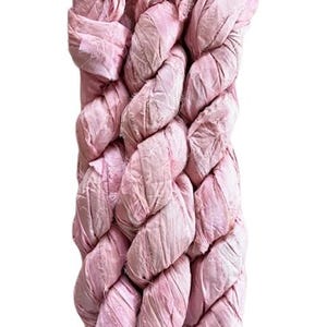 Próbnik jedwabiu Sari w 5 kolorach - Wstążka Sari z recyklingu w odcieniach różu - 5 kolorów różu, 2 jardy każdy, łącznie 10 jardów, wstążka do dziennika zdjęcie 3