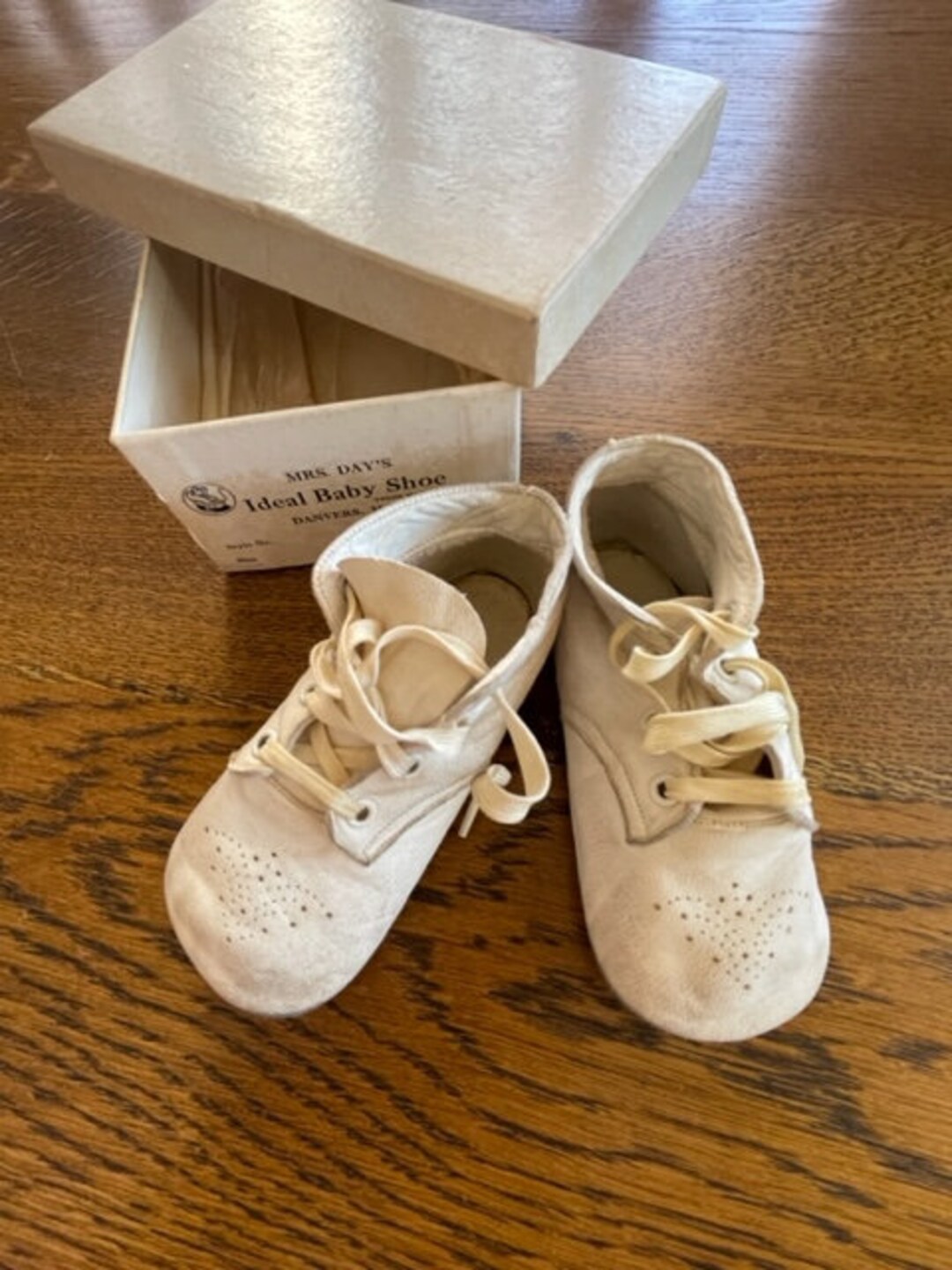 Vintage Leather Baby Shoes - Boxed Baby Shoes - Vintage Nursery Decor ...