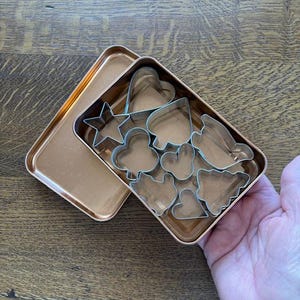 Vintage Boxed Mini Cookie Cutters - (9) Vintage Assorted Cookie Cutters - Vintage Kitchen Gadgets