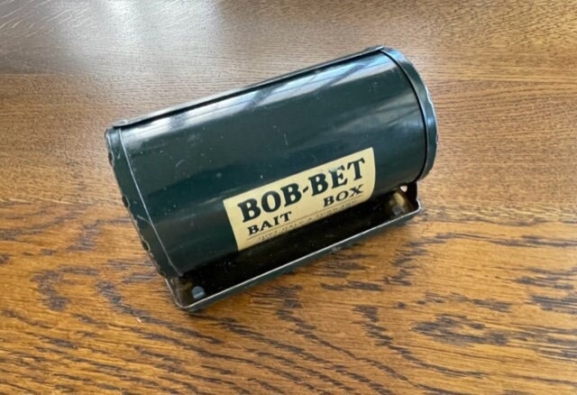 Vintage Metal Bait Box 1940's Bate Box Vintage Fishing Supplies 