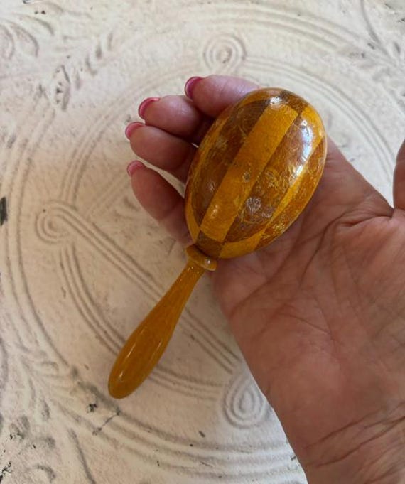 Antique Sock Darner with Inlaid Marquetry - Antique Sewing Accessories - Antique Sewing Tool