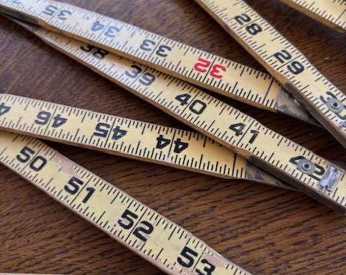Vintage 6' Wood Folding Ruler - Vintage Collectable Tools - Old Yellow ...