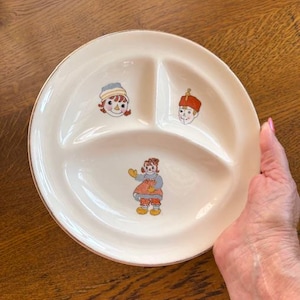 Vintage Raggedy Ann & Andy Divided Plate - Raggedy Ann and Andy Ware - Vintage 3 Section Plate