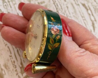 Vintage Looping Travel Alarm Clock With Case - Small Swiss 8 Day