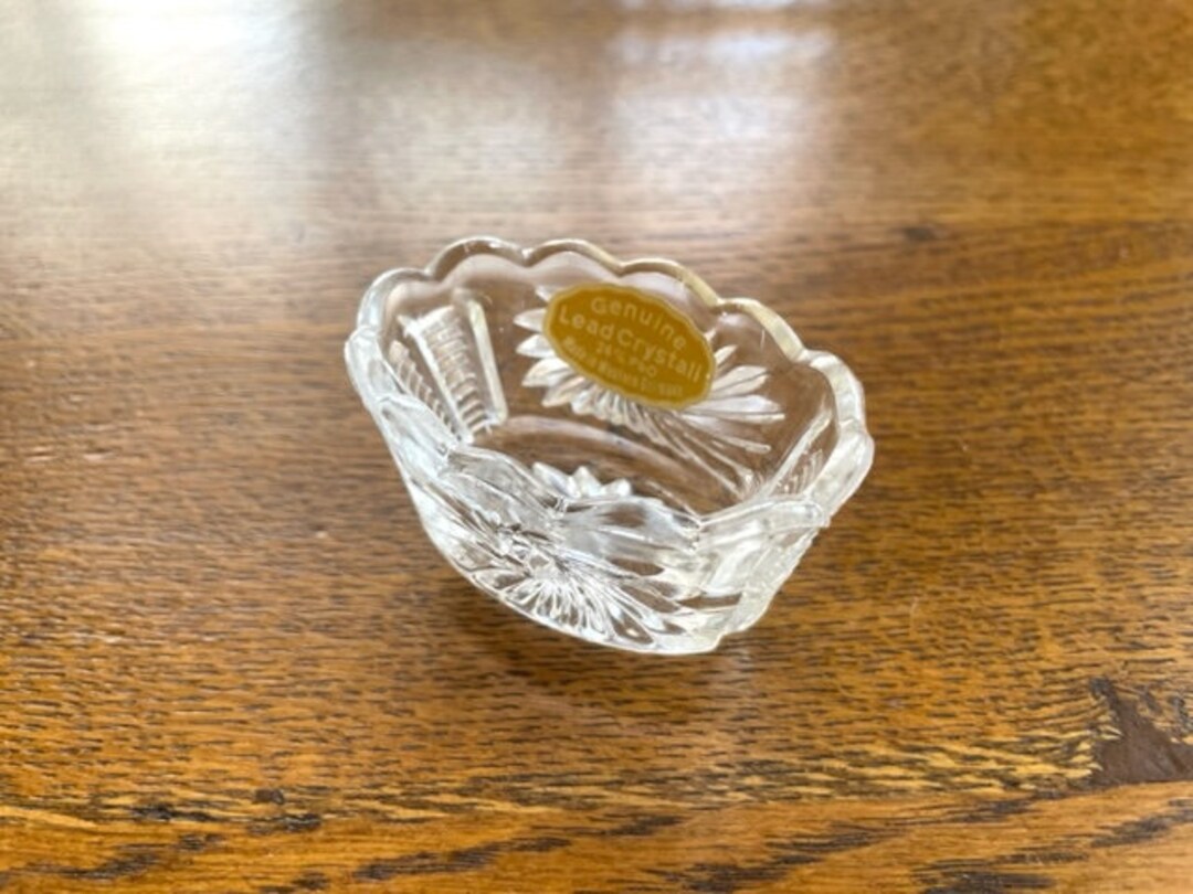 Vintage Cut Glass Crystal Salt Cellar Lead Crystal Salt Etsy