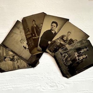 Antique Tintype Lot - (6) Antique Tintypes - Ephemera - Antique Home Decor