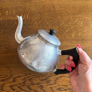Vintage Aluminum Teapot - Vintage 6 Cup Teapot - England Teapot