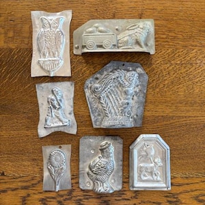 Antique/Vintage Chocolate Molds - Old One-Sided Candy Molds, Sold Individually - Antique Kitchen Decor