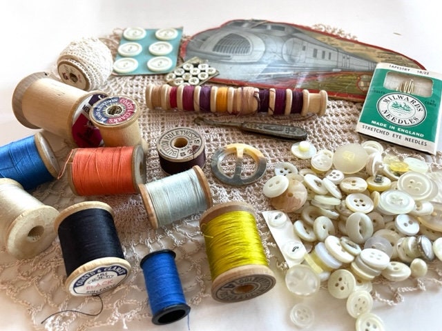 Vintage Hand Sewing Supplies Mixed Lot of Vintage Sewing Notions