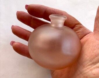 Vintage Pink Perfume Bottle - Empty Frosted Pink Glass Perfume Bottle - Perfume Bottle Collection