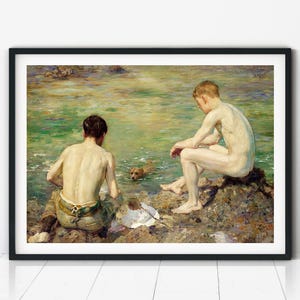 Classic Gay Art, Henry Scott Tuke Art, Gay Print, Fine Art Print, Gay Wall Art, Vintage Art, Henry Scott Take Art, Male Body Art, Gay Gift