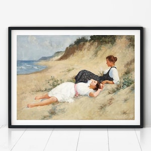 Liebhaber Lesben Kunst, Romantische Kunst, Lesben Druck, Vintage Poster, Klassische Malerei, WIW, Sapphic Print, Lesbische Malerei, Geschenk für Paar