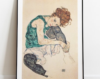 Egon Schiele Poster, Vintage Poster, Egon Schiele, Gift for Her, Retro Poster, Expressionism Art, Housewarming Gift Idea, Vintage Wall Art
