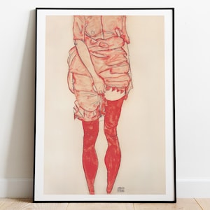 Donna in piedi di Egon Schiele, manifesto vintage, arte di Egon Schiele, manifesto di una mostra, arte murale moderna, stampa museale, stampa artistica