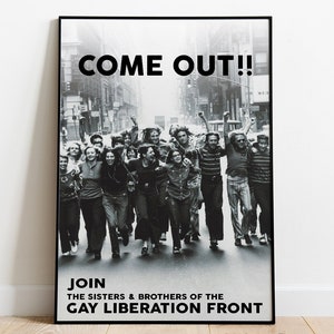 Póster de liberación gay de 1970, póster vintage, impresión gay, póster retro, arte gay, LGBT, regalo gay, póster del orgullo, póster queer, póster frontal de 1970