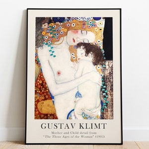 Gustav Klimt Druck, Mutter und Kind, Jugendstil Druck, Gustav Klimt Kunst, Vintage Poster, Fine Art Print, Museum Prints, Vintage Wandkunst