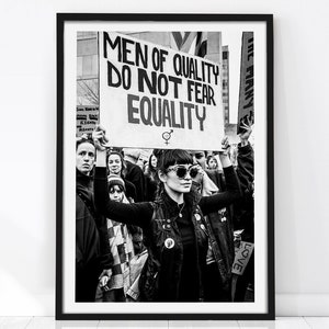 Stampa sull'uguaglianza, poster femminista, uomini di qualità, arte murale femminile, poster attivista, poster vintage, bianco e nero, distruggi il patriarcato