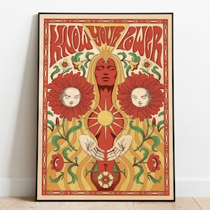 Feministisches Poster, weiß deine Kraft, feministische Kunst, Retro Wandkunst, Feminismus, Vintage Poster, feministisches Geschenk, Frauenpower, Haus Wandkunst, LGBTQ