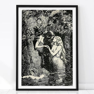 Lesben Poster, Vintage Poster, Lesben Kunstdruck, WIW Kunst, Dark Academia Druck, Lesben Hochzeitsgeschenk, Pride Kunst, Antike Wandkunst, Queer