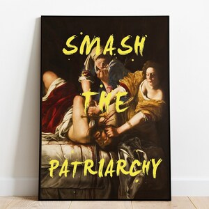Poster Smash the Patriarchy, Poster femminista, Decorazione murale eclettica, Arte femminista, Fanculo il Patriarcato, Pittura classica, Caduta del Patriarcato