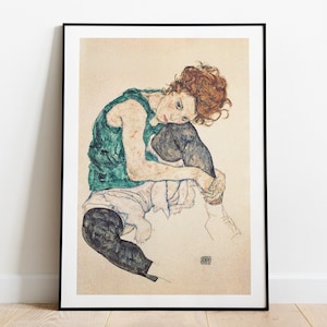 Egon Schiele Poster, Vintage Poster, Egon Schiele, Gift for Her, Retro Poster, Expressionism Art, Housewarming Gift Idea, Vintage Wall Art