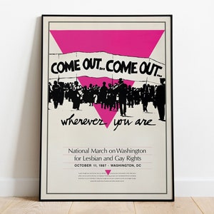 Affiche gay, affiche des droits des lesbiennes et des homosexuels, art mural rétro, art gay, affiche vintage, cadeau gay, affiche queer, LGBTQ, art de la fierté, affiche lesbienne