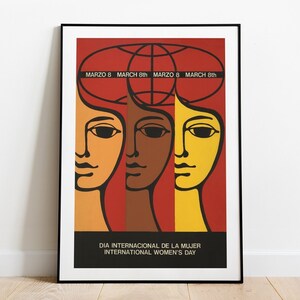 Vintages feministisches Plakat, internationales Frauentagplakat, feministische Kunst, Retro- Wandkunst, feministisches Geschenk, Weinleseplakat, Frauenrechtedruck