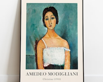 Amedeo Modigliani Print 1916, Expressionist Wall Art, Vintage
