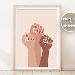 Poster Girl Power, Impression féministe, Femme forte, Poster féministe, Femmes autonomes, Art féministe, Black Lives Matter, Illustration féministe