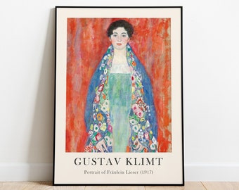 Gustav Klimt Druck, Portrait von Fräulein Lieser, Jugendstil Druck, Gustav Klimt Kunst, Vintage Plakat, Gemälde, Museum Drucke