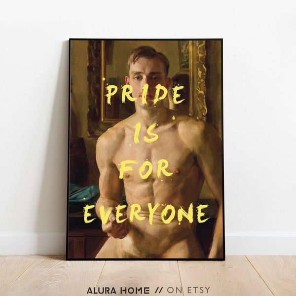 Affiche gay, art de la fierté, art gay, fierté queer, déco éclectique, impression queer, cadeau gay, affiche rétro, art altéré, art LGBT, affiche de la diversité