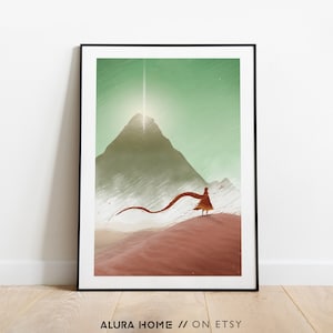 Journey Video Game, Journey Print, Video Game Poster, Journey Art, Video Game Wall Art, Trend Video Games, Games Room Decoration, Geek Gift image 1