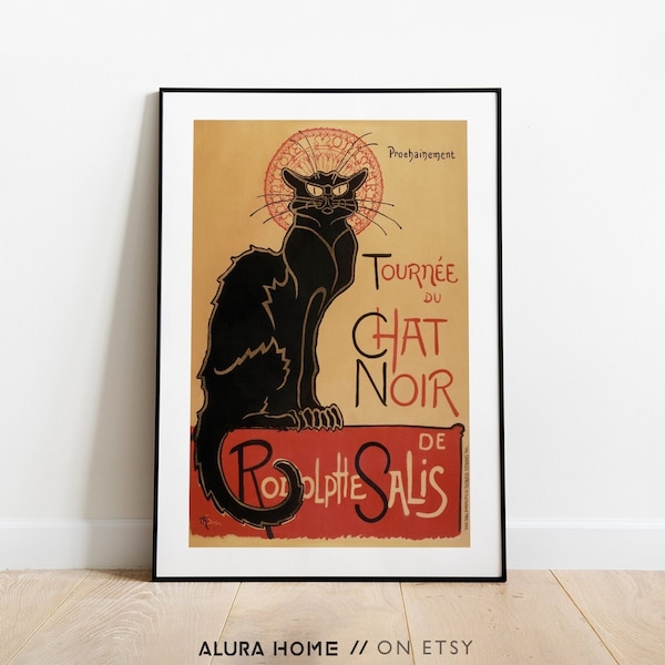 Le Chat Noir Poster, Art Nouveau Poster, Theophile Steinlen, Vintage Wall Art, Exhibition Poster, Vintage French Print, Art Nouveau Wall Art