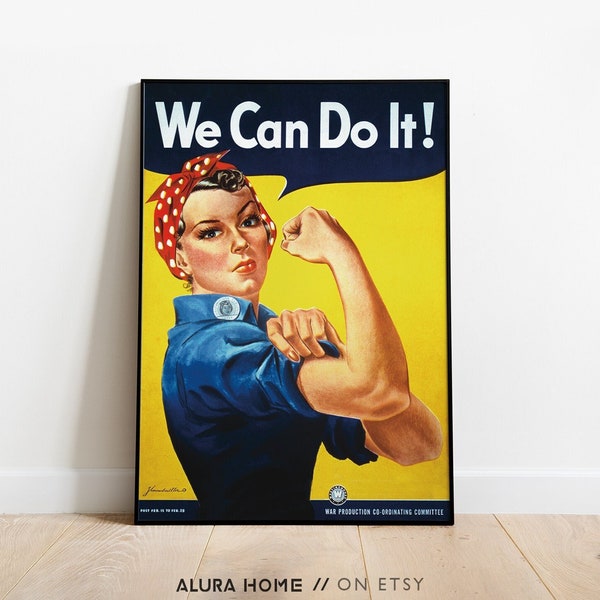Affiche féministe, affiche We Can Do it, Rosie the Riveter, affiche vintage, cadeau féministe, affiche de protestation, impression de motivation, art féministe Wal
