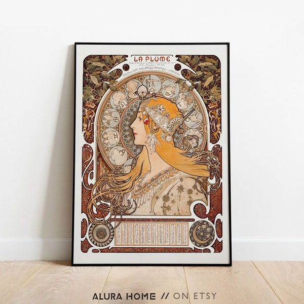 Alphonse Mucha Poster, Vintage Poster, Alphonse Mucha Sternzeichen 1896, Jugendstil Poster, Vintage französische Kunst, Geschenk für Sie, Art Deco Druck