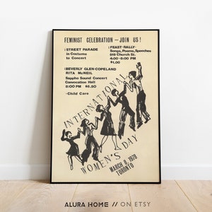 Vintage Feminist Poster, Women's Day Print, Feminist Wall Art, Vintage Poster, Suffragette Poster, Feminist Gift, Suffragist Print, Home Art