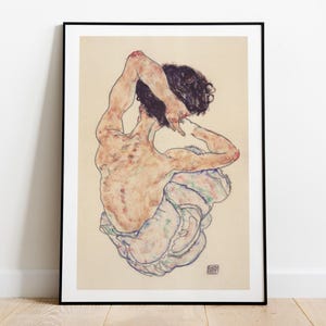 Egon Schiele Print, Austrian Modernist Art, Famous Painting, Woman Figure Study, Museum Wall Art, Vintage Wall Decor