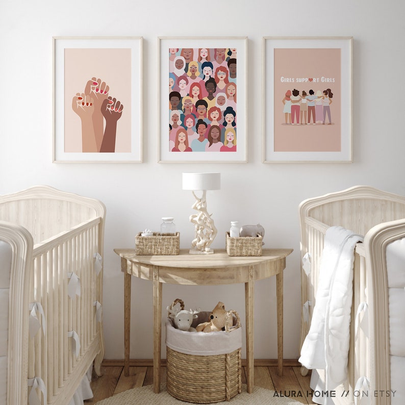 Set Feminist Prints Feminist Nursery Art Feminist Wall Art Etsy