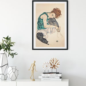 Affiche Egon Schiele, affiche vintage, Egon Schiele, cadeau pour elle, impression rétro, art expressionnisme, idée cadeau pendaison de crémaillère, art mural vintage image 5