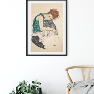 Affiche Egon Schiele, affiche vintage, Egon Schiele, cadeau pour elle, impression rétro, art expressionnisme, idée cadeau pendaison de crémaillère, art mural vintage image 3