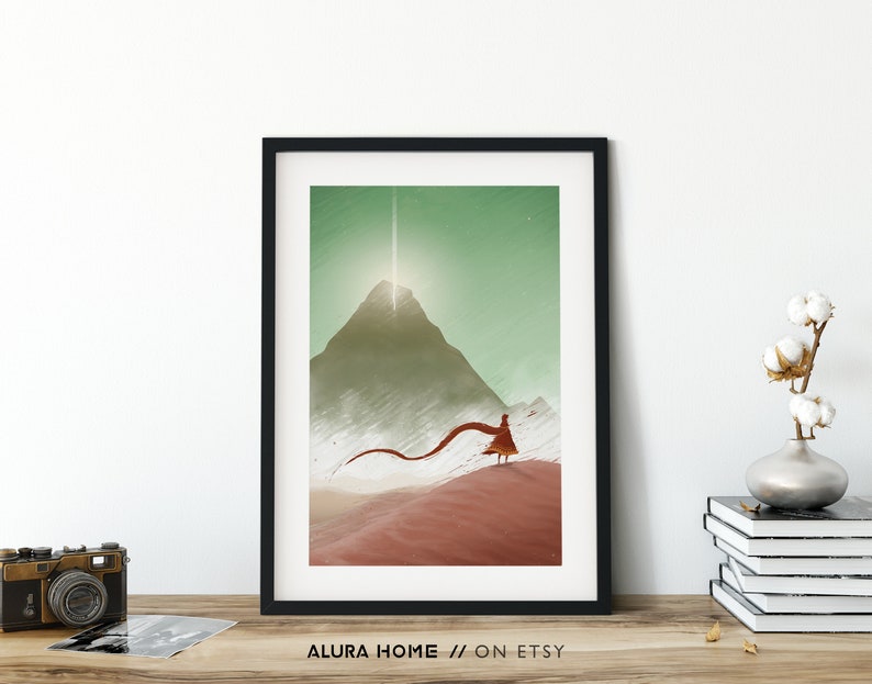 Journey Video Game, Journey Print, Video Game Poster, Journey Art, Video Game Wall Art, Trend Video Games, Games Room Decoration, Geek Gift image 8