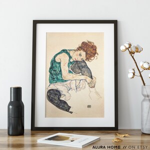 Affiche Egon Schiele, affiche vintage, Egon Schiele, cadeau pour elle, impression rétro, art expressionnisme, idée cadeau pendaison de crémaillère, art mural vintage image 4