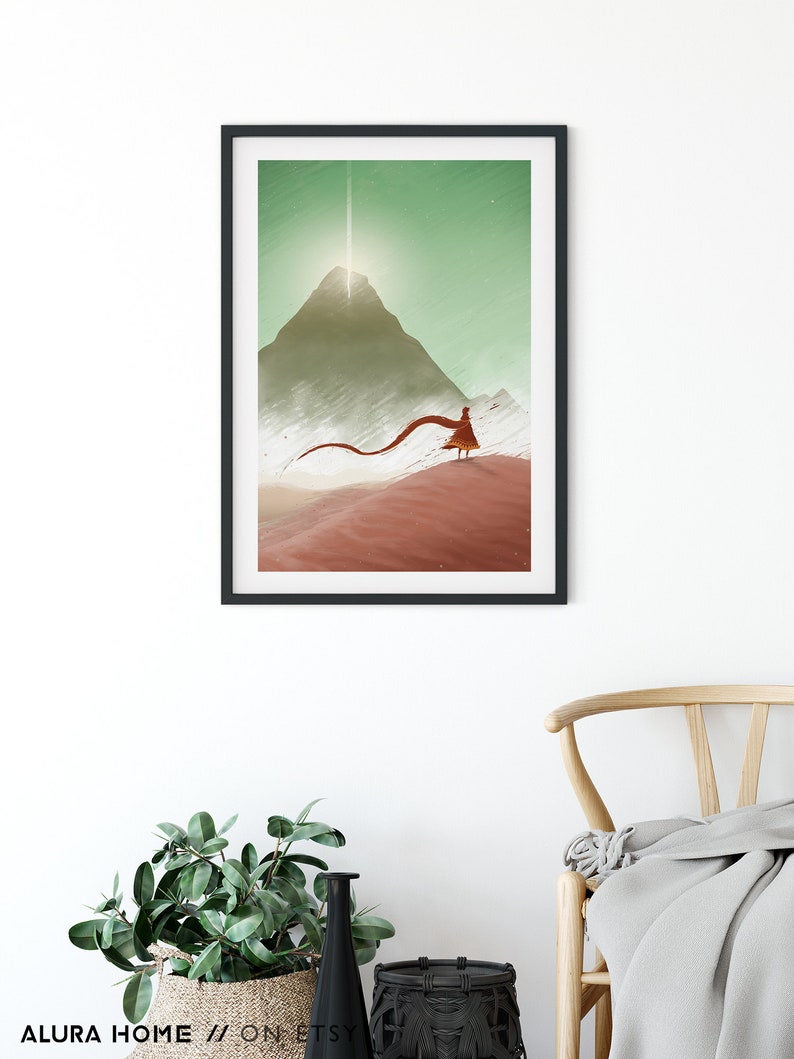 Journey Video Game, Journey Print, Video Game Poster, Journey Art, Video Game Wall Art, Trend Video Games, Games Room Decoration, Geek Gift image 2