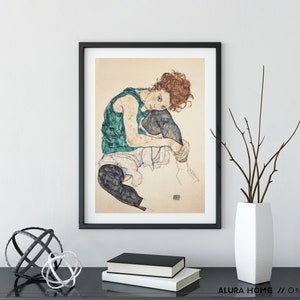 Affiche Egon Schiele, affiche vintage, Egon Schiele, cadeau pour elle, impression rétro, art expressionnisme, idée cadeau pendaison de crémaillère, art mural vintage image 2