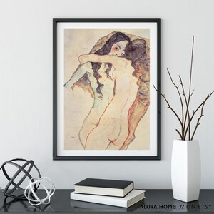 Egon Schiele Print, Lesbian Art, Vintage Poster, Egon Schiele Art, Lesbian Print, Modern Art, Gift for Her, Museum Print, Famous Painting image 10